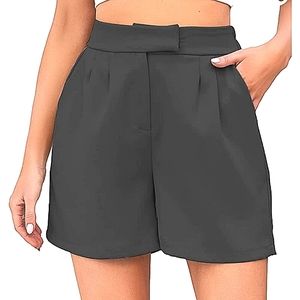 Black High Waisted Dress Short with Pockets